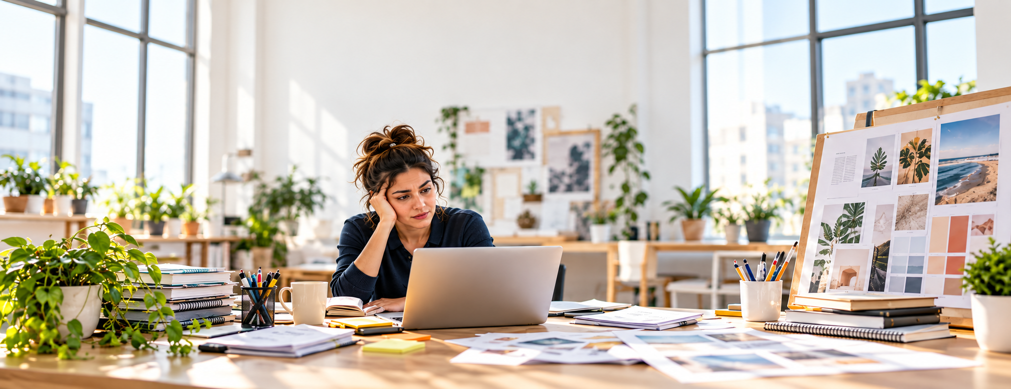 A marketer handling multiple specialist responsibilities while her campaign and customer strategy work waits beside her.